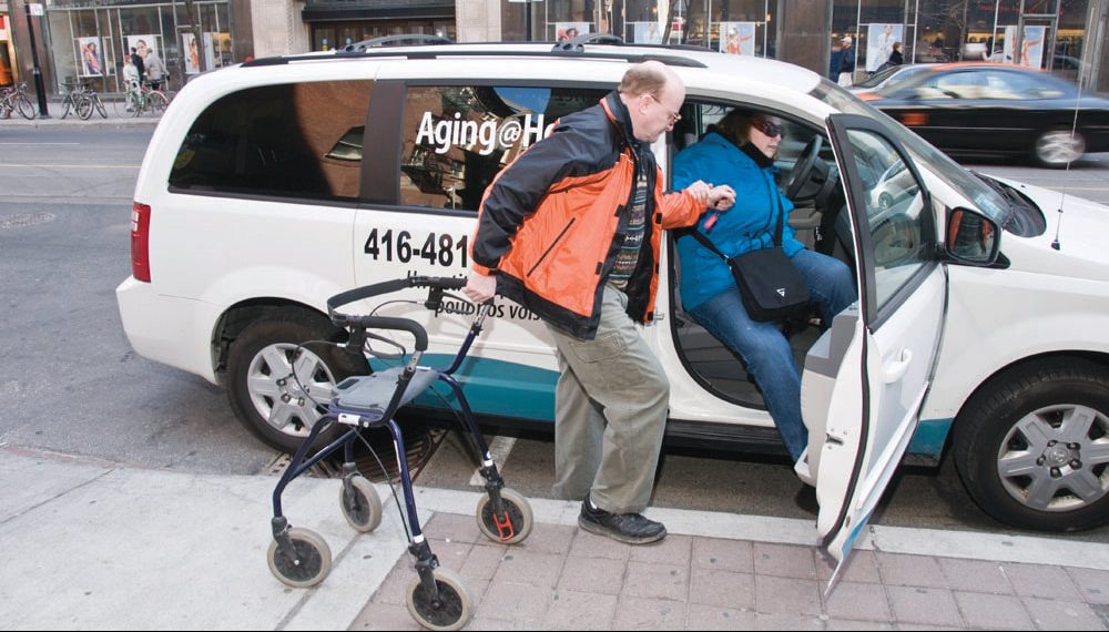 driver and client - transportation for seniors, Toronto Ride